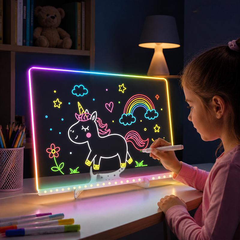 Tableta LED + 7 Markere colorate + laveta