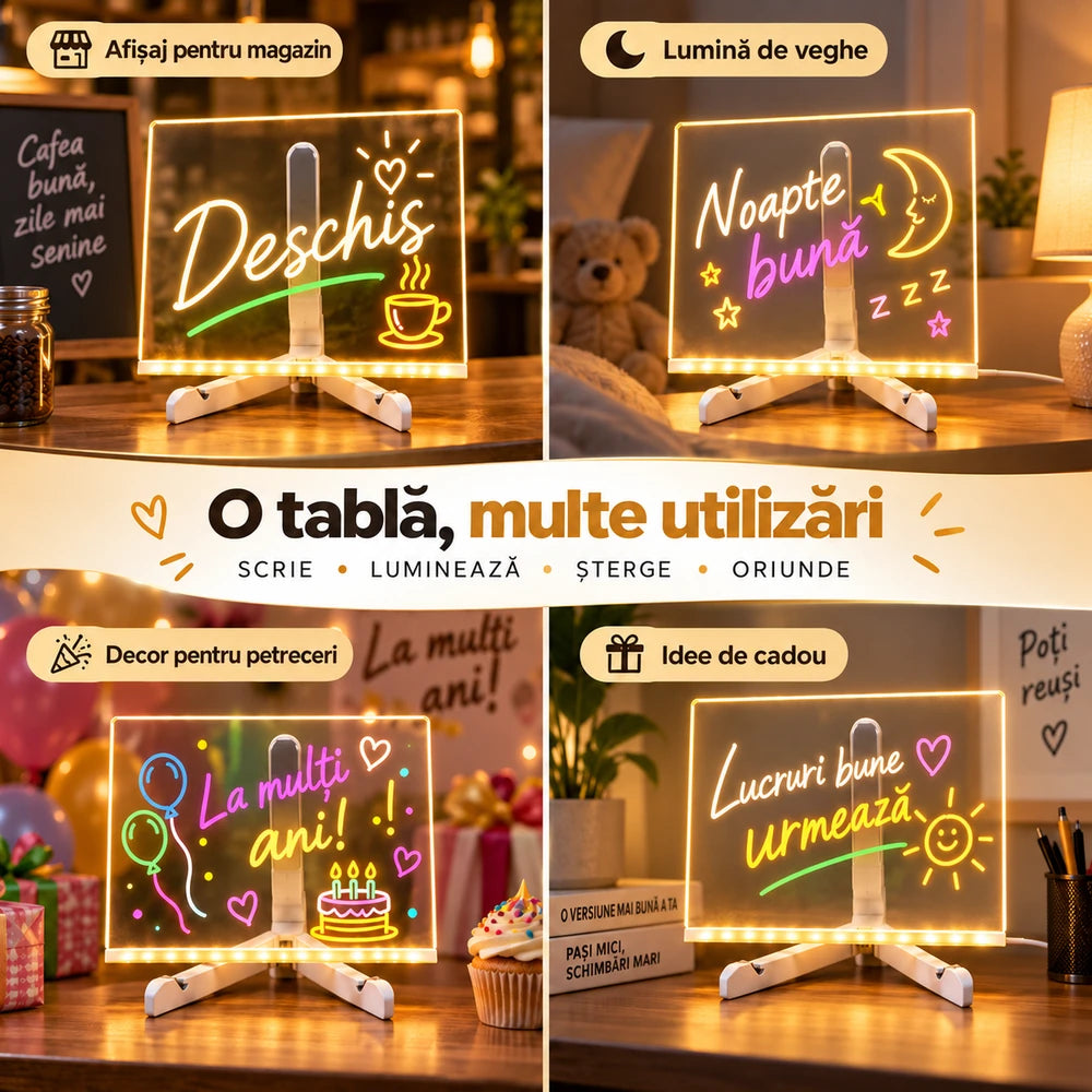 Tableta LED + 7 Markere colorate + laveta
