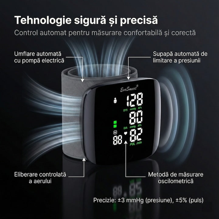Tensiometru de incheietura cu afisaj LED